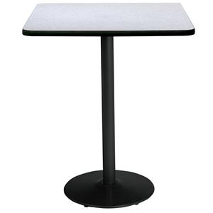KFI 36&quot Square Breakroom Table with Grey Round Black Base. Bistro Height