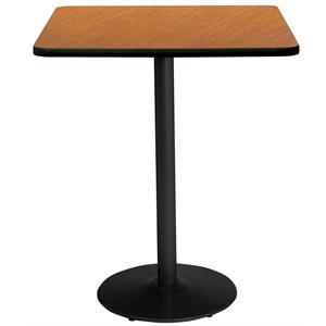 KFI 36&quot Square Breakroom Table with Oak Round Black Base Bistro Height