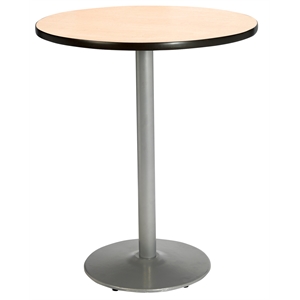 KFI Natural 42in Breakroom Table with Round Silver Base Natural