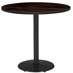KFI Urban Loft 42&quot Round Breakroom Table Espresso Round Black Base Bistro Height