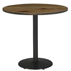 KFI Urban Loft 42&quot Round Breakroom Table Natural Round Black Base Bistro Height