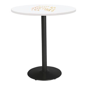 KFI 48&quot Bistro Table with Whiteboard Top Black T-leg Base