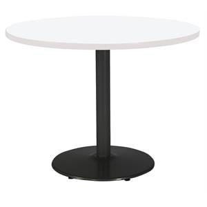 KFI Mode 48&quot Round Top Breakroom Table White Round Black Base Standard Height