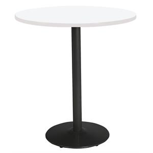 KFI Mode 48&quot Round Top Breakroom Table White Round Black Base Bistro Height