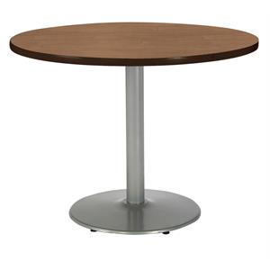 KFI Mode 48&quot Round Breakroom Table with Cherry Round Silver Base Counter Height