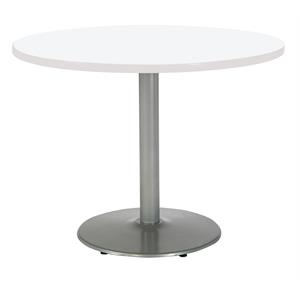 KFI Mode 48&quot Round Top Breakroom Table White Round Silver Base Standard Height
