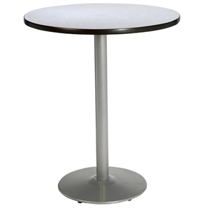 KFI Gray Nebula 42in Breakroom Table with Round Silver Base Grey Nebula