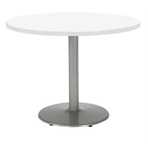 KFI Mode 42&quot Round Top Breakroom Table White Round Silver Base Standard Height