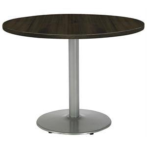 KFI Urban Loft 42&quot Round Breakroom Table Espresso Rnd Silver Base Stand. Height