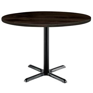 KFI Urban Loft 42&quot Round Breakroom Table Espresso Black X Base Standard Height