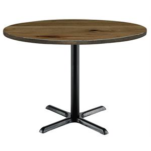 KFI Urban Loft 42&quot Round Breakroom Table Natural Black X Base Standard Height