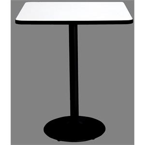 KFI 42&quot Square Breakroom Table with Linen Round Black Base Bistro Height
