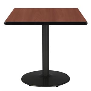 KFI 42&quot Square Breakroom Table with Mahogany Top Round Black Base