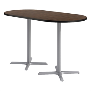 KFI Studios 36x72in RT Dining Table - 42in H - Walnut Top - Silver Base