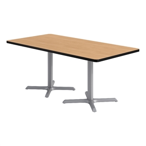 KFI Studios 36x72in Rect. Dining Table - Natural Top - Silver Base