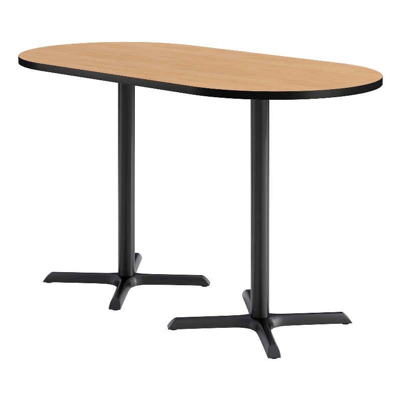 KFI Studios 36x72in RT Dining Table - 42in H - Natural Top - Black Base