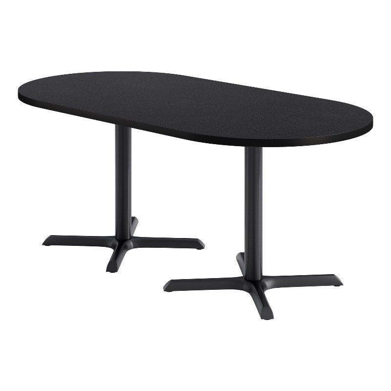 KFI Studios 36x72in RT Dining Table - 29in H - Charcoal Top - Black Base