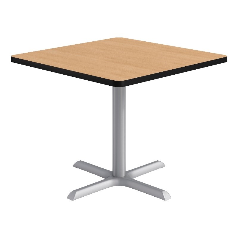 KFI Studios 36in Square Dining Table - Natural Top - Silver Base