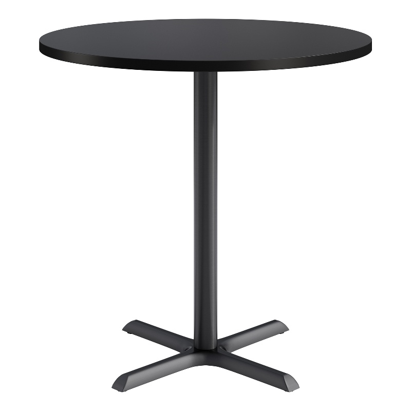 KFI Studios 42in Round Dining Table - 42in H - Black Top - Black Base