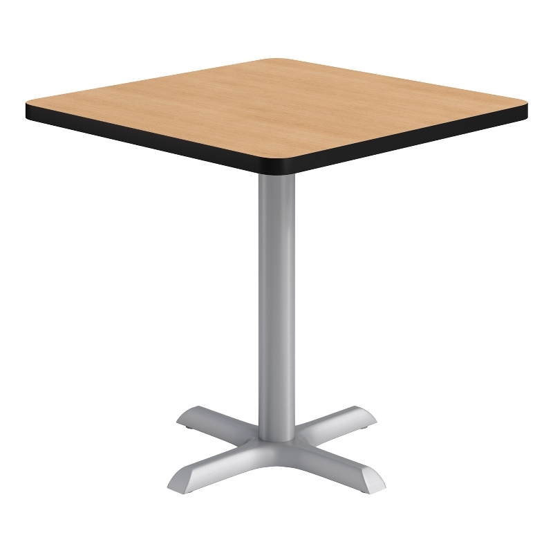 KFI Studios 30in Square Dining Table - 29in H - Natural Top - Silver Base