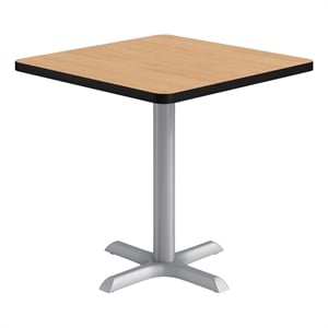 KFI Studios 30in Square Dining Table - 29in H - Natural Top - Silver Base