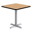 KFI Studios 30in Square Dining Table - 29in H - Natural Top - Silver Base