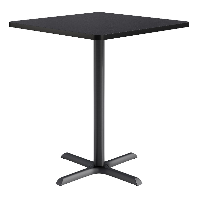 KFI Studios 36in Square Dining Table - 42in H - Charcoal Top - Black Base
