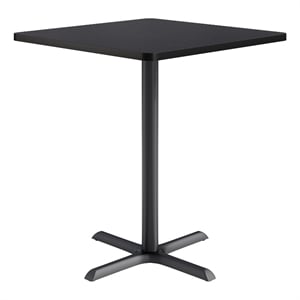 KFI Studios 36in Square Dining Table - 42in H - Charcoal Top - Black Base