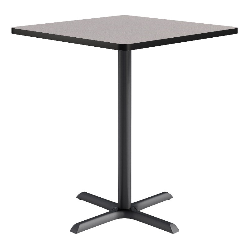 KFI Studios 36in Square Dining Table - 42in H - Gray Top - Black Base