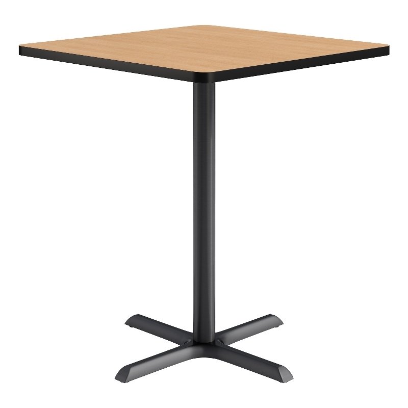 KFI Studios 36in Square Dining Table - 42in H - Natural Top - Black Base