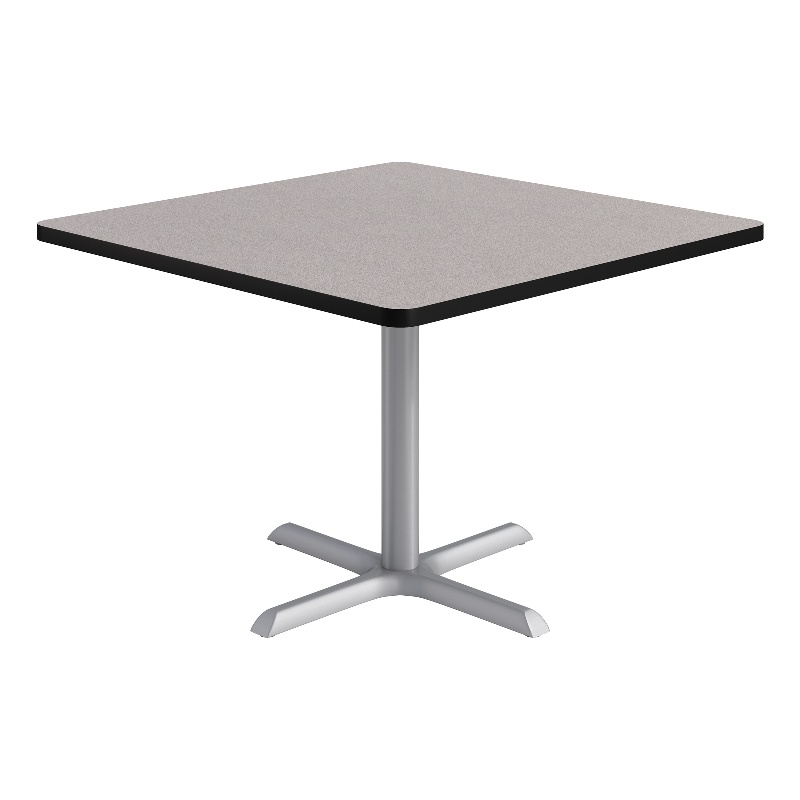 KFI Studios 42in Square Dining Table - Gray Top - Silver Base