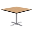 KFI Studios 42in Square Dining Table - Natural Top - Silver Base