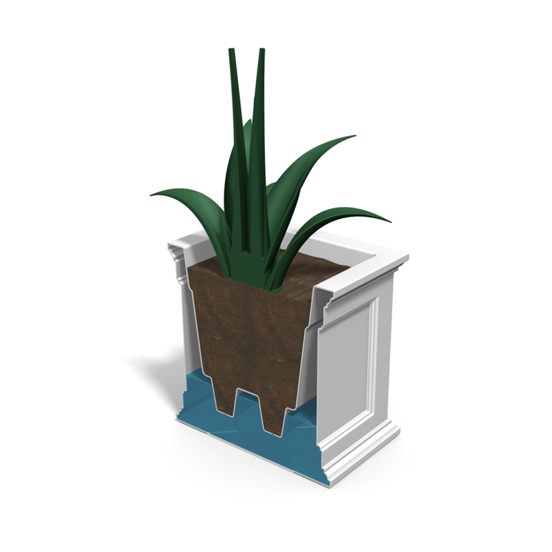 Mayne Fairfield 20x36 Weatherproof Traditional Plastic Planter in Black