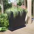 Mayne Bordeaux Weatherproof Modern Plastic Trough Planter in Black