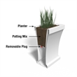 Mayne Bordeaux Weatherproof Modern Plastic Trough Planter in Black