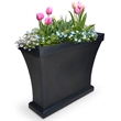Mayne Bordeaux Weatherproof Modern Plastic Trough Planter in Black