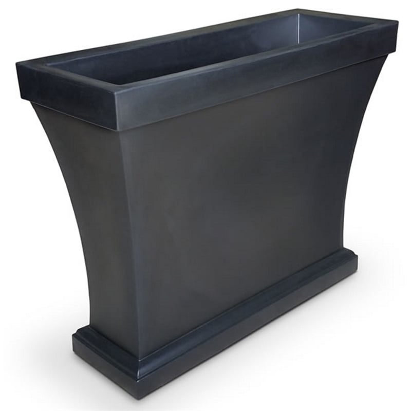 Mayne Bordeaux Weatherproof Modern Plastic Trough Planter in Black