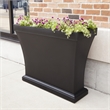 Mayne Bordeaux Weatherproof Modern Plastic Trough Planter in Black