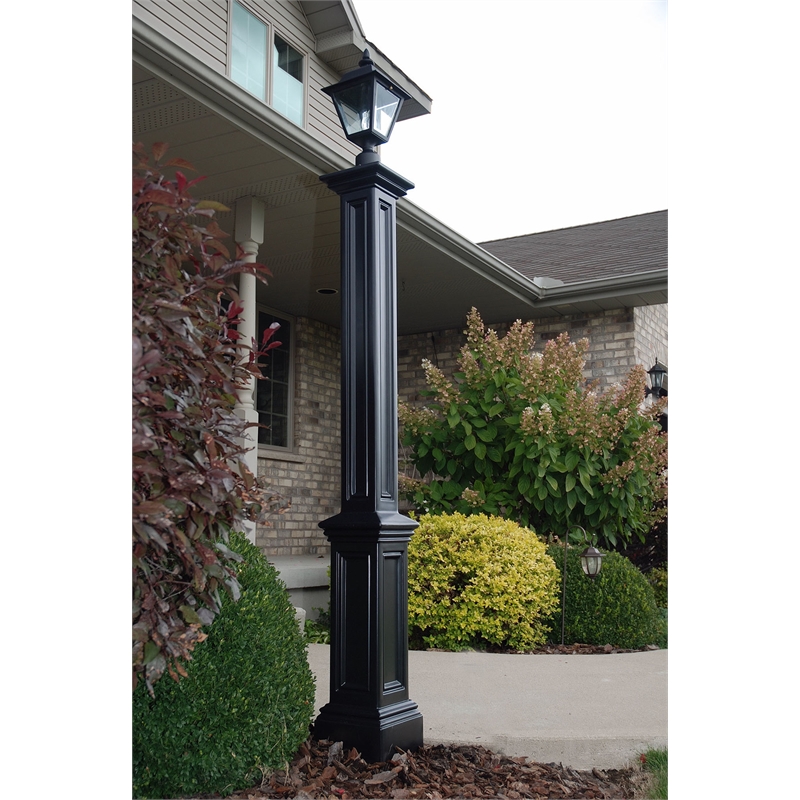 Mayne Signature Traditional Plastic Lamp Post with Mount in Black