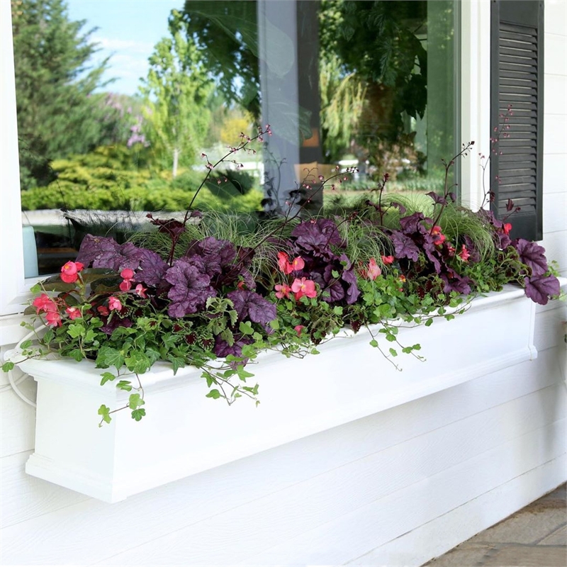 Mayne Yorkshire 7ft Weatherproof Traditional Plastic Window Box in White
