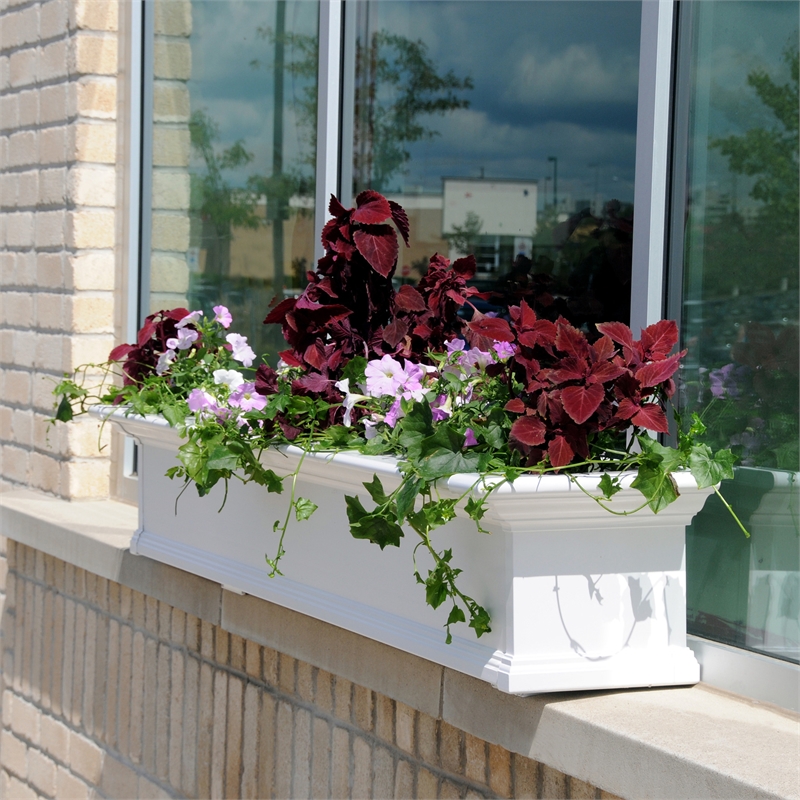 Mayne Yorkshire 7ft Weatherproof Traditional Plastic Window Box in White