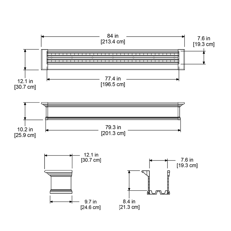 Mayne Yorkshire 7ft Weatherproof Traditional Plastic Window Box in White