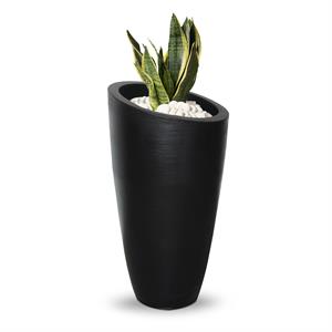 Mayne Modesto 42&quot Tall Weatherproof Modern Plastic Planter in Black