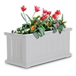 Mayne Cape Cod 24x11 Weatherproof Coastal Plastic Planter in White