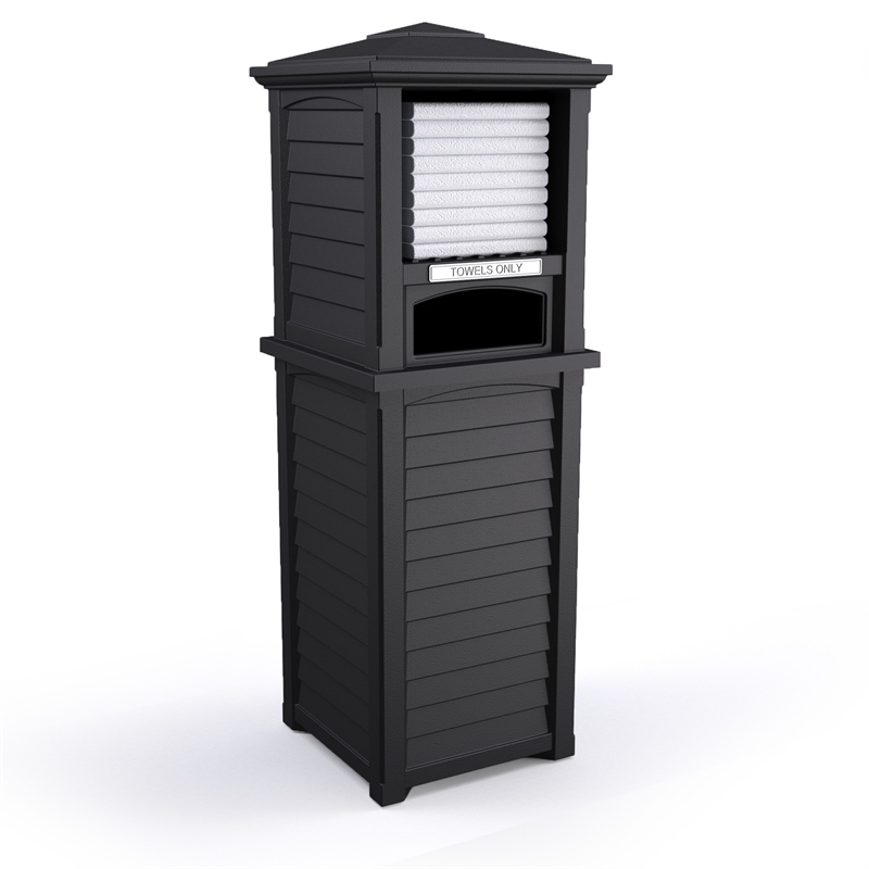 Mayne Lakeland Traditional Plastic Towel Valet Storage in Black