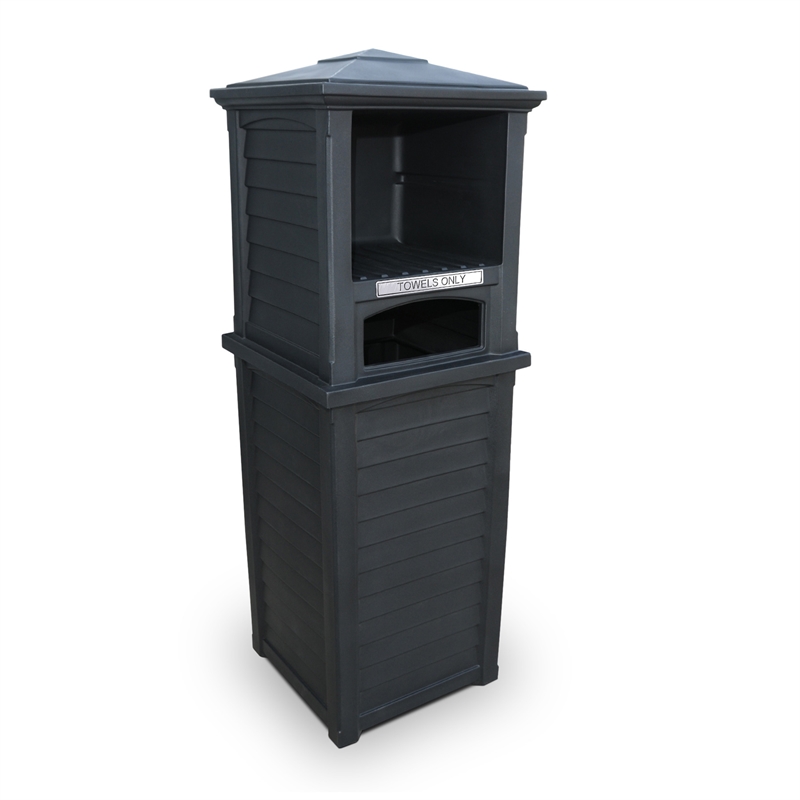 Mayne Lakeland Traditional Plastic Towel Valet Storage in Black