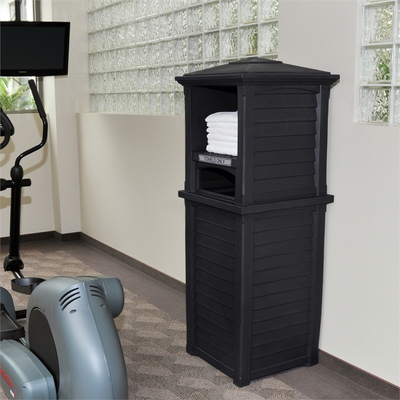 Mayne Lakeland Traditional Plastic Towel Valet Storage in Black