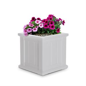 Mayne Cape Cod 14x14&quot Square Coastal Plastic Planter in White