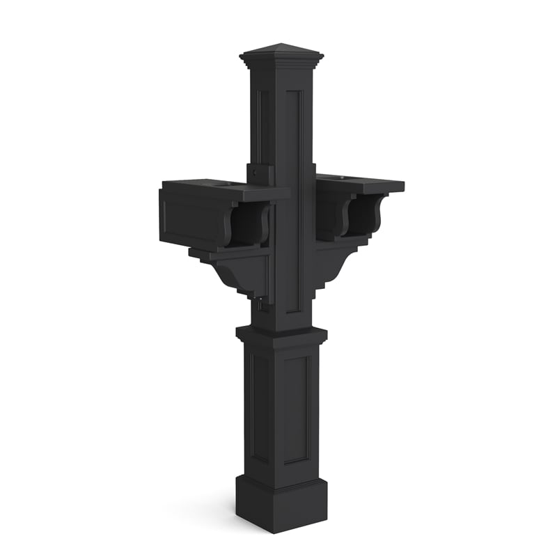 Mayne Rockport Double Traditional Plastic Mail Post in Black