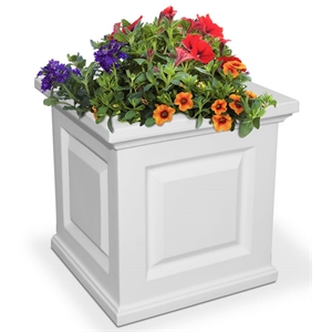 Mayne Nantucket 16x16&quot Weatherproof Traditional Plastic Planter in White